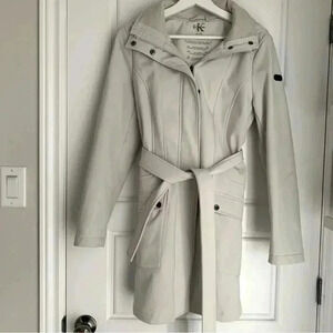 Calvin  Klein fleece lined beige Trench Coat Raincoat - XS